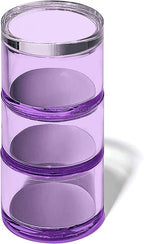 OfficeGoods 3-Tier Stackable Acrylic Holder- Stylish Desk Organizer and Storage for Office or Home – Transparent Round Design, Purple with Silver Metal Base