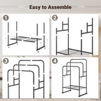 ELYKEN 40'' Tall Standing Towel Racks, 3 Tier Towel Drying Rack Outdoor, Pool Towel Stand Blanket Holder with Shelf & 4 Removable Hooks, Metal Freestanding Towel Racks for Bathroom, Matte Black