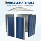 6X4 FT Outdoor Storage Shed, Galvanized Steel Outdoor Storage Shed, 130 Cu Ft Weather Resistant Garden Tool Sheds with Door & Sloped Roof, Multi-Use Shed for Bikes, Ladders