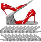 Shoe Slots Organizer 20 Pack - Shoe Stackers for a Pair of Shoes, Shoe Storage Shoe Space Savers 50%, 4 Levels Adjustable Thickening expandable Shoe Rack Holders Shoe Organizer for Closet, Grey