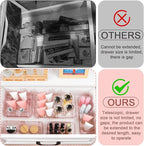 25 Pcs Clear Drawer Organizer, Adjustable Drawer Storage Box, 3-Size Desk Drawer Organizer, Acrylic Storage Bins for Makeup, Kitchen Utensils, Bedroom Dressers Tool Organizer for Gadgets, Pink