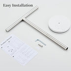 Hand Towel Holder, 15 Inch T-Shape Freestanding Towel Rack Stand for Bathroom & Kitchen Countertop with Brushed Nickel Finish and Marble Base