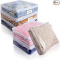 Clear Zippered Storage Bags Plastic Sweater Storage Bags with Zipper 6 Packs Clothing Organizer for Blankets Linen Sweater Bed Sheet Quilt Clothes Pillow (15.7 x 13.8 x 3.9 Inch)