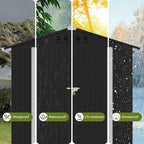 COMHOMA Shed Outdoor Storage Shed Metal,Lockable Doors Tool Sheds with Sloping Roof,Steel Garden Shed with Air Vent for Backyard,Patio,Lawn,Poolside(Grey,6'x4')