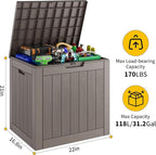 KAMABOKO 32 Gallon Outdoor Storage Box 2 Pack All-Weather Deck Box for Patio Furniture, Package Deliveries, Garden Tools, Pool Supplies & Cushions, Grey