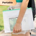 Umriox Zipper Mesh Document Pouch, 13.0 x 9.0 in (6 Colors, 18 Packs), Clear Zipper Pouches, Waterproof Zipper Pouches for Office Supplies Cosmetics Travel Storage