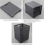 Kekow 1-Pack 42 L Plastic Collapsible Laundry Basket, Gray Folding Laundry Hamper