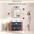 Keonjinn 20 x 26 Inch Small Medicine Cabinet, Assembly Required, White Bathroom Mirror with Storage, Lightweight, Freely Adjustable Shelves, Tempered Glass, Soft Closing, Recessed or Wall Mount