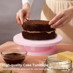 Bundt Cake Carrier, 13.5"Pink Cake Carrier with Lid Handle Turntable and Cupcake Holder, Portable Cake Transport Container, Perfect Gifts for Transporting Cakes, Pies, Cupcakes, Nuts, Fruits