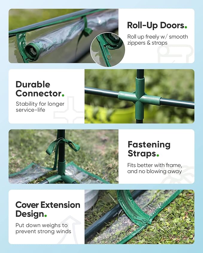 Quictent Mini Greenhouse, Portable Quick-Setup Small Tabletop Waterproof UV Protected PVC Cover Shelter for Outdoors/Indoors W/ Raised Base for Garden Plant Seed Starting, 71"x36"x36" Clear