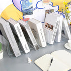 2PCS Acrylic File Organizer for Desk, Desktop Document/Mail Organizer, 4 Compartments Plastics Invisible Bookshelf Floating (12.5" x 5.7" x 5", White)