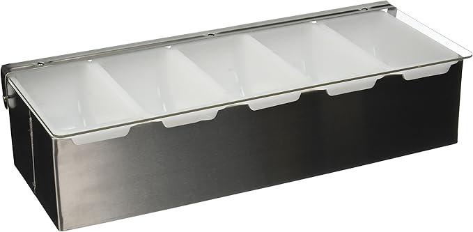 Winco Condiment Holder, 5 Compartment, S/S Base
