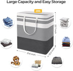 HomeHacks 3-Pack Large Laundry Basket, Waterproof, Freestanding Laundry Hamper, Collapsible Tall Clothes Hamper with Extended Handles for Clothes Toys in the Dorm and Family-(Gradient Grey, 100L)