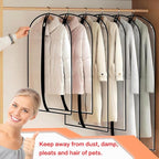 Garment Bag Clear for Long Dress (24'' x 60'' Set of 6) Clothing Suit Bags for Closet Storage Wedding Dress Garment Bags with Zipper Gown Garment Cover for Long Dresses