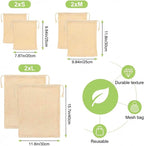 6 Pcs Reusable Produce Bags - 3 Size Drawstring Closure Cotton Mesh Bags Vegetable Grocery Cotton Mesh Bag for Fruits Vegetables Grocery Shopping, Farmers Market, Refrigerator Storage