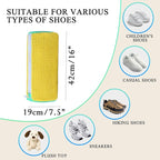 Dual Shoe Washing Machine Bag Holds 2 Shoes,Reusable Laundry Shoe Bag for Washer and Dryer 360° Deep Cleaning,Shoe Cleaning Bags with Built-in Brushes for Sneaker Tennis Shoes Drying Bags (Yellow)