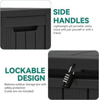 YITAHOME 72 Gallon Outdoor Storage Box w/Wheels, Resin Deck Box Indoor & Outdoor Patio Storage Box for Throw Pillows, Athletic Gear(Black)