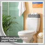 3Pack Toilet Paper Basket for Organizing Scalloped Edge Wicker Basket with Handles Toilet Tank Paper Holder Storage for Bathroom Bedroom Countertop Shelf Decor(Gray,Plastic)