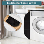 Collapsible Laundry Baskets, Tear Proof Pop Up Laundry Hamper with Dual Handles, Durable Foldable Laundry Basket, Easy to Carry Laundry Hamper for Home, Laundry Room, Bedroom, Dorm, Travel Black