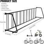 Commercial Floor Bike Rack Stand Dual Sided Outdoor Parking Rack 10 Holders Capacity Bike Storage Holder Fits 12-29in Tires for Front Yards Stores Schools Storefronts Workplace