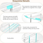 Can Organizer for Pantry, Stacking Can Storage Organizer Pantry, Automatic Rolling Can Rack for Fridge, 2Tire 3 Columns Can Holder for 24 Cans, Canned Goods Organizer