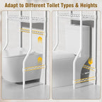 EAGMAK 4 Tier Over The Toilet Storage Rack, Bathroom Organizers and Storage Over Toilet with Adjustable Shelf and Basket, Above Toilet Storage Bathroom Cabinet for Small Space (White)