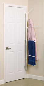 Household Essentials Hinge-It Clutterbuster Valet Family Towel Bar, White