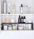YAMAZAKI Home Tower Medicine Cabinet Vanity Storage Racks – Set of 2, Bathroom Mirror Organizer Risers - Steel -