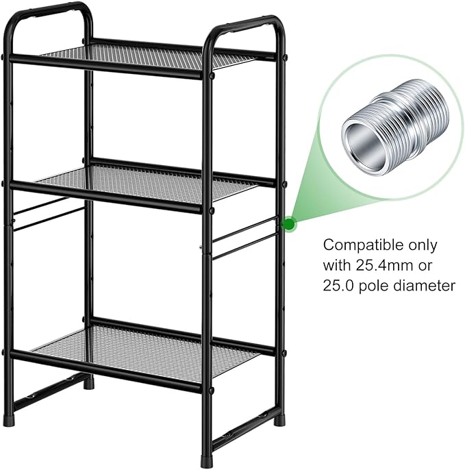 4 Pcs Coarse Thread Connectors 1 Inch/25.4mm Diameter Metal Rack Connector Wire Shelf Connectors Wire Rack Shelve Unit Pole Connector for Metal Poles (ID: 16mm,OD: 23mm)