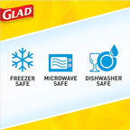Glad GladWare Medium Rectangle Food Storage Containers with Lids, BPA Free Plastic for Soups Salads and Meal Prep, Airtight Leak Resistant, Microwave Dishwasher Freezer Safe, 24 Oz, 5 Count - 6 Pack
