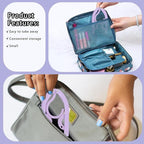 6PCS Portable Folding Clothes Hangers Clothes Drying Rack for Travel (Purple)