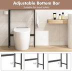Tangkula Over The Toilet Storage Cabinet, Bathroom Space Saver Organizer with 2 Doors, Metal Stand, 2 Side Hooks, Freestanding Above Toilet Storage Cabinet for Restroom Laundry (White)