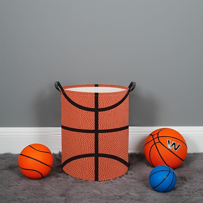 Basketball Kids Laundry hamper Baby Hamper for Nursery Boys Kids Hamper Room Decor for Home(Basketball Pattern)