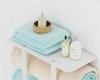 Towel Rack with Shelf and 3 Hooks, Bethom Towel Holders for Bathroom Wall Mounted, Metal White Towel Racks can Hold 3 Large Bath Sheets Blanket