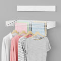 Foldable Wall Mounted Laundry Drying Rack, 31.5 Inch Wide Space-Saving Clothes Drying Rack with 5 Aluminum Rods, 13.2 Linear Feet Drying Space, 60 lb Capacity,（ White）