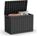 47 Gallon Resin Deck Box Outdoor Storage Box for Patio Furniture,Outdoor Cushions,Garden Tools and Pool Supplies,Waterproof,Lockable(Black,47Gallon)