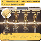 LINFIDITE Gold Under Cabinet Wine Glass Holder, 2 Pack, Space Saving, Easy Installation, Anti-Skid, Compact Design, Sturdy Materials, Affordable Gift