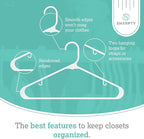 Sharpty Plastic Hangers Clothes Hangers for Clothing, Closet, Coats & Shirts - Durable & Space Saving - for Everyday Standard Use, Room Essentials & Basics - 20 Pack - White