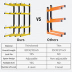 Lumber Storage Rack, Upgrade Cantilever Folding Lumber Rack Wall Mount, Metal 8 Level 32 Inch Plywood Scrap Wood Storage Rack