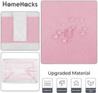HomeHacks 2 Pack Large Laundry Baskets, Waterproof, Freestanding Laundry Hampers, Collapsible Clothes Hamper with Reinforced Handles in Laundry, College Dorm, Bathroom, Bedroom (Pink, 88Lx2)
