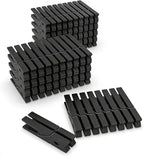 100 Pack Wooden Clothespins for Crafts, Colored Clothes Pins for Hanging Pictures Clothing Classroom, 2.9 Inch, Black