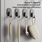 3-Pack Magnetic Hooks - No Drill Space Saving Hooks for Kitchen, Bathroom & Office, Heavy Duty Black Refrigerator Hooks for Towels & Keys