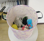 19.7 Inch Round Butterfly Pattern Laundry Clothes Hamper Laundry Basket with Handles,Storage Organizer Bins Laundry Gift Basket for Room, Bedroom Decor