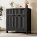 FLOWBACK Fluted Sideboard Buffet Storage Cabinet - 3 Pieces Small Modular Modern Coffee Bar Cabinet with Storage, Media Console Credenza Cabinet for Kitchen, Coffee Bar, Pantry, Living Room