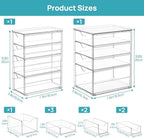 Vtopmart Acrylic Organizer with 8 Drawers, Desk Organizers and Accessories, Clear Makeup Organization, Dustproof Storage Drawers for Office Art Craft Supplies