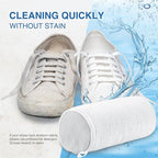 Shoe Washing Bag for Washing Machine, Fluffy Fibers Keep 360° Wrap-around Cleaning, Adjustable Shoe Trees, Durable Hidden Zipper Reusable Laundry Bag for Sneaker Gym Shoes White