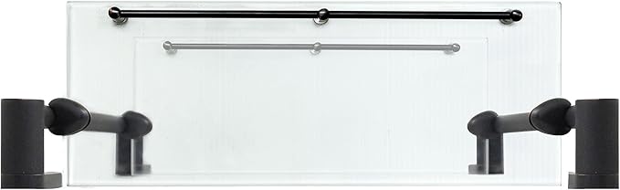 Double Wall Glass Shelf with Pre-Installed Rail - Rubbed Bronze - Oval Series - 5 Year Warrantee