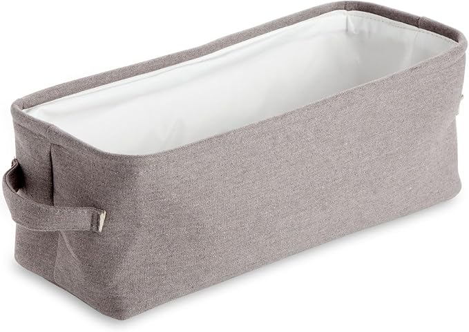 Juvale Rectangular Toilet Paper Storage Basket - Space-Saving Narrow Bathroom Storage Bin - Toilet Paper Organizer & Countertop Bathroom Caddy - Jute Fabric Bin - Gray, 16 x 6 x 5.5 in