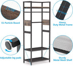 Tribesigns Small Heavy Duty Clothes Rack with Shelf and Hanging Rod, Freestanding Closet Organizer, Industrial Hall Tree Garments Rack for Small Space,Bedroom,27'' W X69'' H, Max Load 300LBS