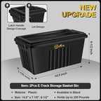 2 Pack E-Track Basket Storage Bin for E Track Accessories for Enclosed Trailer- System to Tool Organizer Workshop, Garage
